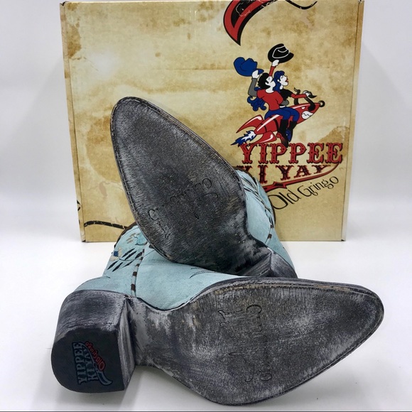 🆕 OLD GRINGO | Amitola Cowgirl Leather Blue Boots - Picture 6 of 7